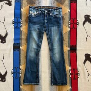 Women’s Buckle Rock Revival Leni Bootcut Denim Jeans Size 29 Y2K Western Grunge